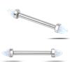 NovaNavel Piercing capezzoli cono bianca opale in argento