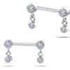 NovaNavel Piercing capezzoli punto luce con pendente bianco in argento