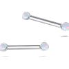 NovaNavel Piercing capezzoli mini sfera bianca opale in argento