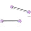 NovaNavel Piercing capezzoli mini sfera viola opale in argento
