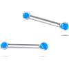 NovaNavel Piercing capezzoli mini sfera blu opale in argento