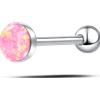 NovaNavel Piercing lingua ovale grande fucsia opale in argento