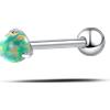 NovaNavel Piercing lingua luxury verde opale in argento