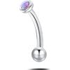 NovaNavel Piercing sopracciglio/orecchio pietra viola opale in argento