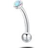 NovaNavel Piercing sopracciglio/orecchio pietra turchese opale in argento