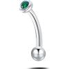 NovaNavel Piercing sopracciglio/orecchio pietra verde opale in argento