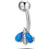 NovaNavel Piercing ombelico ape blu opale in argento