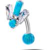 NovaNavel Piercing ombelico floating costellazione blu opale in argento