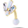 NovaNavel Piercing ombelico floating costellazione bianco opale in oro