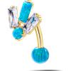 NovaNavel Piercing ombelico floating costellazione blu opale in oro