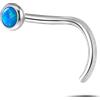 NovaNavel Piercing naso punto luce blu opale in argento