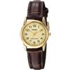 Casio Orologio da polso da donna al quarzo classic cinturino in leather brown cassa in brass display analogico white - LTP-V001GL-9B