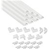 D-Line Canalina Passacavi 30x15mm Multipack 4m, Profilo Semicircolare, Copricavi Autoadesivo, Gestione Cavi Verniciabile - 10x 30mm (L) x 15mm (H) x 40cm Lunghezze con Accessori - Bianco