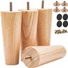 Btowin 6 inch Gambe Per Mobili In Legno Solido, 4 Pezzi Piedi Da Tavolo Sostituzione Conico Moderni Vintage con Piastre Di Montaggio & Viti & Prodottore per DIY Sedia Sedia Divano Naturale