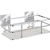 WENKO Turbo-Loc® Quadro Porta oggetti doccia da parete - Fissaggio senza trapano, Acciaio inossidabile, 24 x 10 x 14.5 cm, Cromo