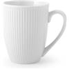 H&H Set 6 Mug Dorique in Porcellana Bianca 355 cc - Tazze Colazione o Tè - Lavabili in Lavastoviglie e Utilizzabili in Microonde - Design Classico e Funzionale