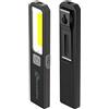 Electraline 58048 Torcia LED in alluminio 200+100 Lumen, Luce bianca fredda 5700W, con magnete integrato, batteria ricaricabile di 450mAh