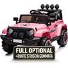 Auto Macchina Elettrica per Bambini Fuoristrada Rosa 12V MP3 Led con Telecomando