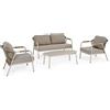 BIZZOTTO ANDREA SPA Salotto Miravet Khaki con Cuscini - Set 4 pezzi Wall