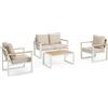 BIZZOTTO ANDREA SPA Salotto da Giardino Leandro 4 Posti Divano 126x75x76 cm + Poltrone + Tavolino