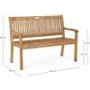 BIZZOTTO ANDREA SPA Panca da Giardino Noemi 2 Posti 120x60x88 cm, Legno Acacia