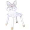 Atmosphera Sedia per Bambini "Volpe" in Legno Bianco
