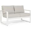 BIZZOTTO ANDREA SPA Divano da Esterno Merrigan 2 Posti, Alluminio Bianco, Cuscini Sfoderabili Beige, Design Moderno e Resistente