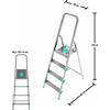 COLOMBO NEW SCAL S.P.A. Scala LIBELLULA, alluminio, 4 gradini, antiscivolo, maniglione di sicurezza, silver, Made in Italy