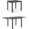 BIZZOTTO ANDREA SPA Tavolo Allungabile Pelagius Antracite 83/166x80x75 cm, Alluminio