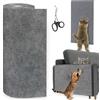 YUJUVI 300x40cm Protezione Divano Graffi Gatto Tiragraffi Per Gatti Tappetino Tiragraffi per Gatti Autoadesivo DIY Climbing Cat Scratcher per Proteggere Tappeti Divani Mobili (grigio-200x30cm)