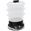 Seb Ultracompact Vapore, Cottura sana, 9 l, 800 W, 3 ciotole impilabili, contenitore per riso e cereali, timer 60 min, spegnimento automatico, livello dell'acqua visibile, facile da riporre VC204800