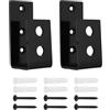 SG Store 2 Pezzi Staffe Di Sicurezza Per Porte Resistenti Compatibili Con Legname 2 X 4 90,5x62,8x38,2 Mm Con Viti Per Supporto Porta Garage Casa Fienile Nero
