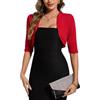 MINTLIMIT Cardigan corto da donna, aperto, maniche a 3/4, bolero, leggero, elegante, casual, per feste, R-rosso, XXL