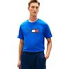 Tommy Hilfiger Uomo T-Shirt Maniche Corte Brand Love Text Box in Cotone, Blu (Regal Blue), XS