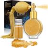 HISUNBEN Spray Glitter per Viso, Corpo e Capelli | Scintillio Cosmetico Effetto Shimmer | Perfetto per Natale, Rave e Feste 01-Dorato