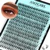 AMZGIRL LASH Ciuffetti di ciglia finte a ciuffetto, 280 pezzi, 30D, 9-16 mm, ciglia singole, morbide, con fascia sottile, per la casa (30D, D-Mix9-16 mm)