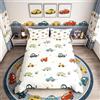 Homemissing Copripiumino Auto Cartoon Copripiumino Auto Cartoon Autobus Set Biancheria Da Letto Veicoli Di Trasporto Per Bambini Ragazzi Veicoli Del Traffico Copriletto
