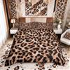 Homemissing Leopardo Set Copripiumino 135x200cm Ghepardo Stampato per bambini Ragazze Donne Nero Marrone Leopardo Copripiumone Africa Animale selvatico Pelliccia Modello Copripiumini Lusso