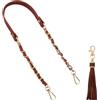 CALFOVERA Catena di Ricambio per Borsa in Pelle PU Piatta con Ciondolo A Nappa 63cm Tracolla A Catena in Microfibra per Borsa da Donna Tracolla Borsa Fai da Te (Marrone e Oro)
