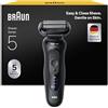 Braun Serie 5 Rasoio Elettrico Barba, Wet&Dry, Regolabarba Uomo, Rasoio Barba, 50 min Di Utilizzo, Senza Fili, 100% Impermeabile, Regolabarba Braun, 52-N1000SI, Nero