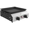 Outsunny Piastra Barbecue a Gas con 2 Bruciatori, Potenza 4.8kw, Argento|Aosom