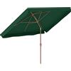 Outsunny Ombrellone da Giardino 2x3 m con Apertura a Manovella, Inclinabile e Anti UV 50+, Verde