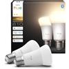 Philips Hue LED A60 (Confezione da 2), Lampadine smart con luce bianca calda E27, Luci smart da 9,5 W e 810 lumen, Lampadine intelligenti compatibili con Alexa, Google Assistant e Apple Home