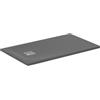 Ideal Standard - Ultra Flat S+, Piatto doccia rettangolare ultrasottile in resina effetto pietra, 120x70cm, Ideal Solid, Scarico lato corto, Grigio cemento
