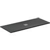 Ideal Standard - Ultra Flat S+, Piatto doccia rettangolare ultrasottile in resina effetto pietra, 170x70cm, Ideal Solid, Scarico centrale, Nero