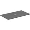 Ideal Standard - Ultra Flat S+, Piatto doccia rettangolare ultrasottile in resina effetto pietra, 180x100cm, Ideal Solid, Scarico centrale, Grigio cemento