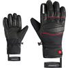 Ziener GOMIN-Z - Guanti da sci da uomo, per sport invernali, in pelle impermeabile, senza PFC, nero, rosso, 9