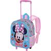 Disney Minni Mouse Happiness-Zainetto 3D con Ruote Piccolo, Blu, 26 x 34 cm, Capacità 7 L