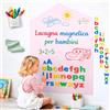 CREAKIDS Lavagna magnetica adesiva da parete per bambini Rosa Cotone - Lavagna adesiva magnetica grande formato - Magnetic wall decal kids - Ideale come parete magnetica bambini per giocare