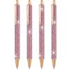 PATIKIL Penna A Sfera In Metallo Con Cristalli, 4 Penne Con Perle Cristallo Inchiostro Nero Punta 1.0mm Brillante Per Donne Regalo Ufficio Appunti Giornalismo, Rosa Rosso Chiaro